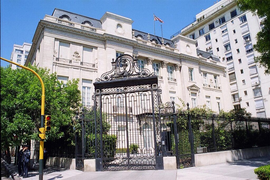 Entrance to the residence of the United States Ambassador in Buenos Aires, Argentina